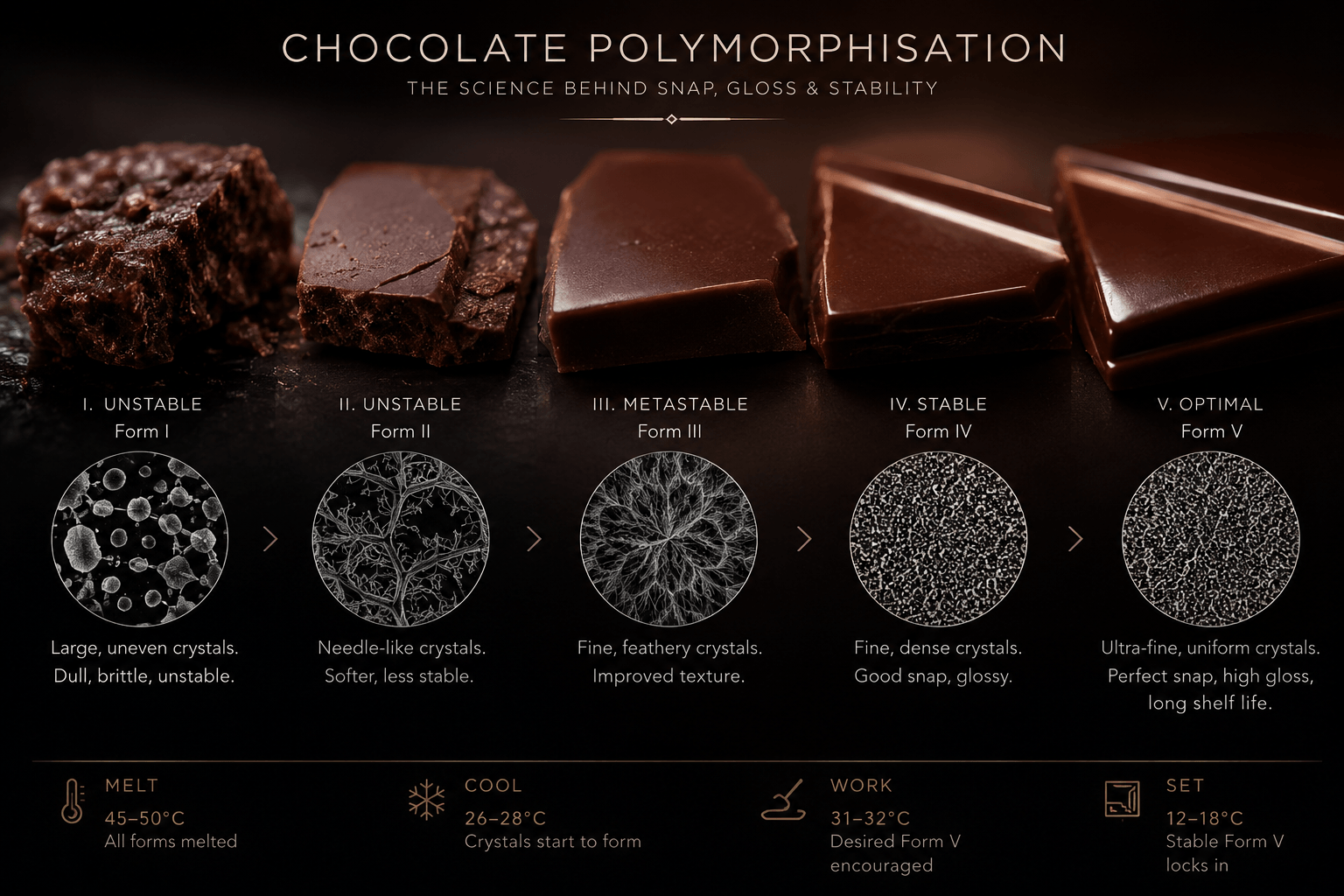 Chocolate Polymorphs Stacking Pattern Chocolate Polymorphs